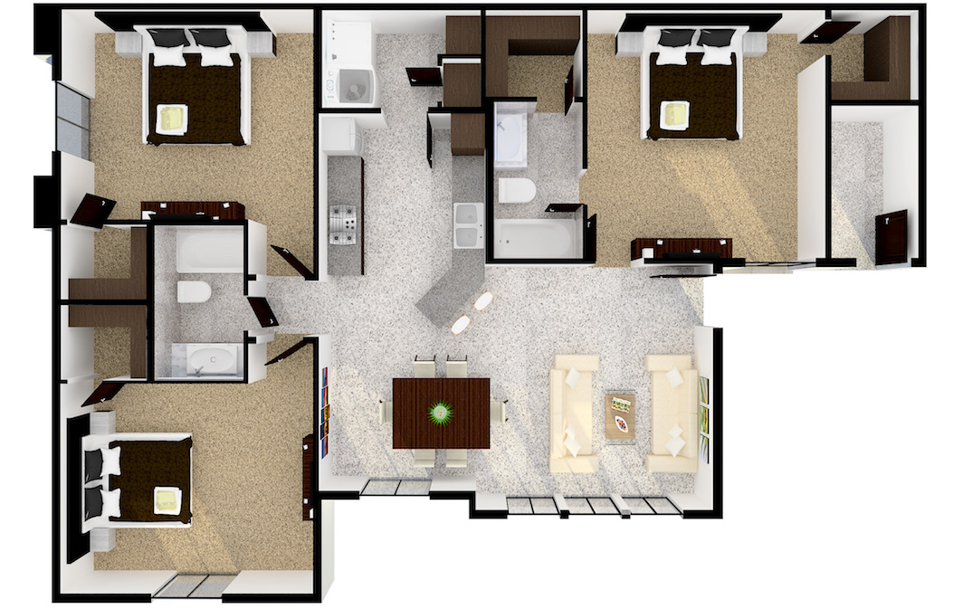 The District Apartments & SPA Floor Plans